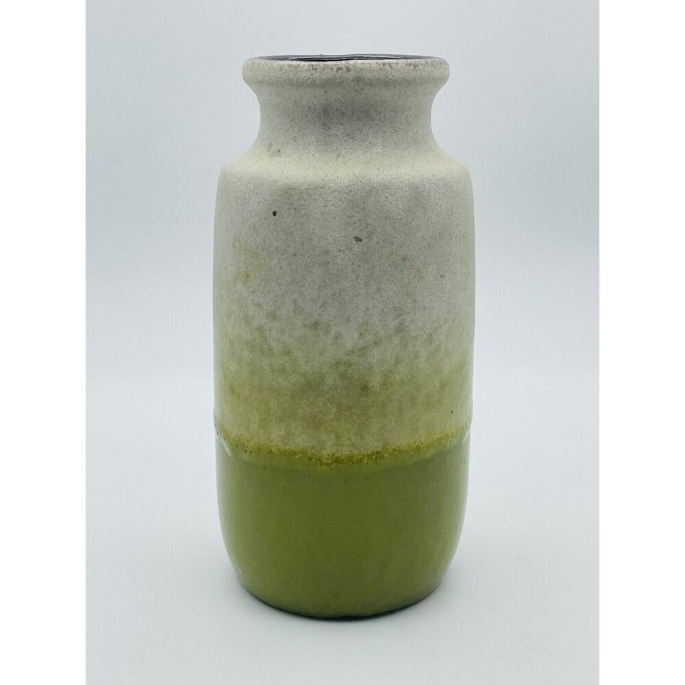 A West German Fat Lava Vase by Scheurich Green Cream Two Tone 213-20.